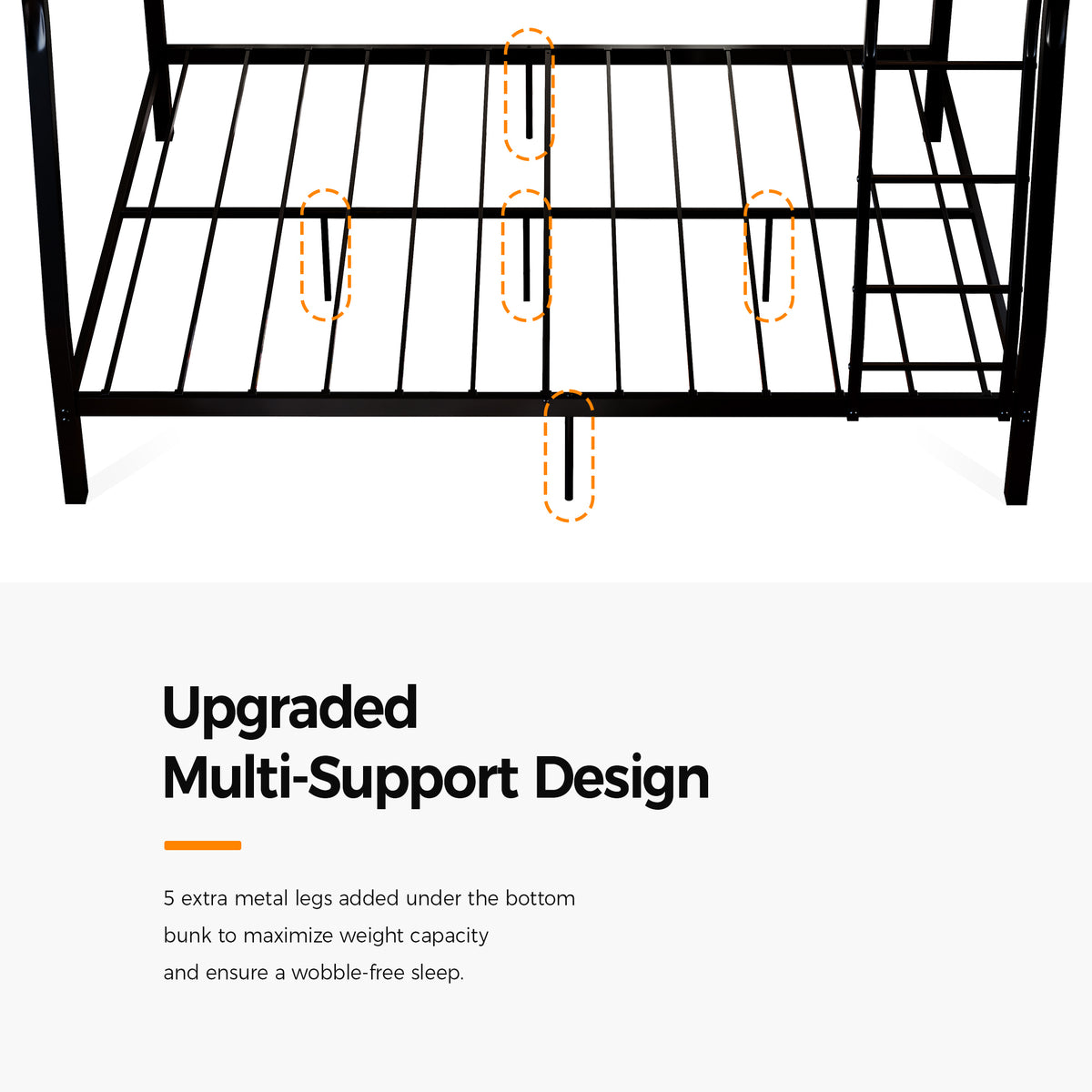 Netrum Full over Queen Bunk Bed for Teens Adults,Heavy Duty Metal Bunk Beds Frame, with Ladder & Storage,Full Bunk Bed with Safe Guardrail, No Box Spring Needed