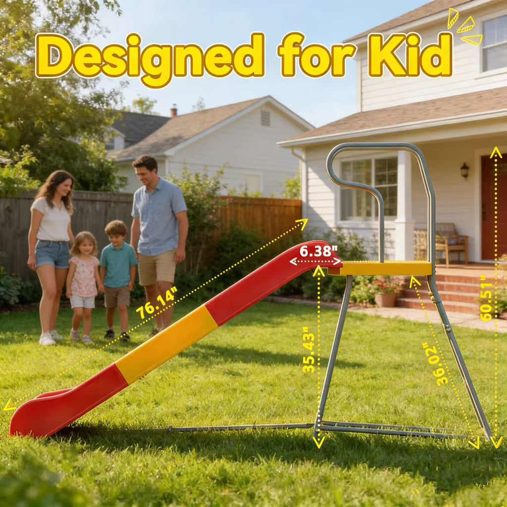 Kdymod 6.4FT Slide for Kids,Playground Equipment with Climbing Ladder, Water Slide for Kids Backyard,Gift for Boys, Girls,Ages 3-8