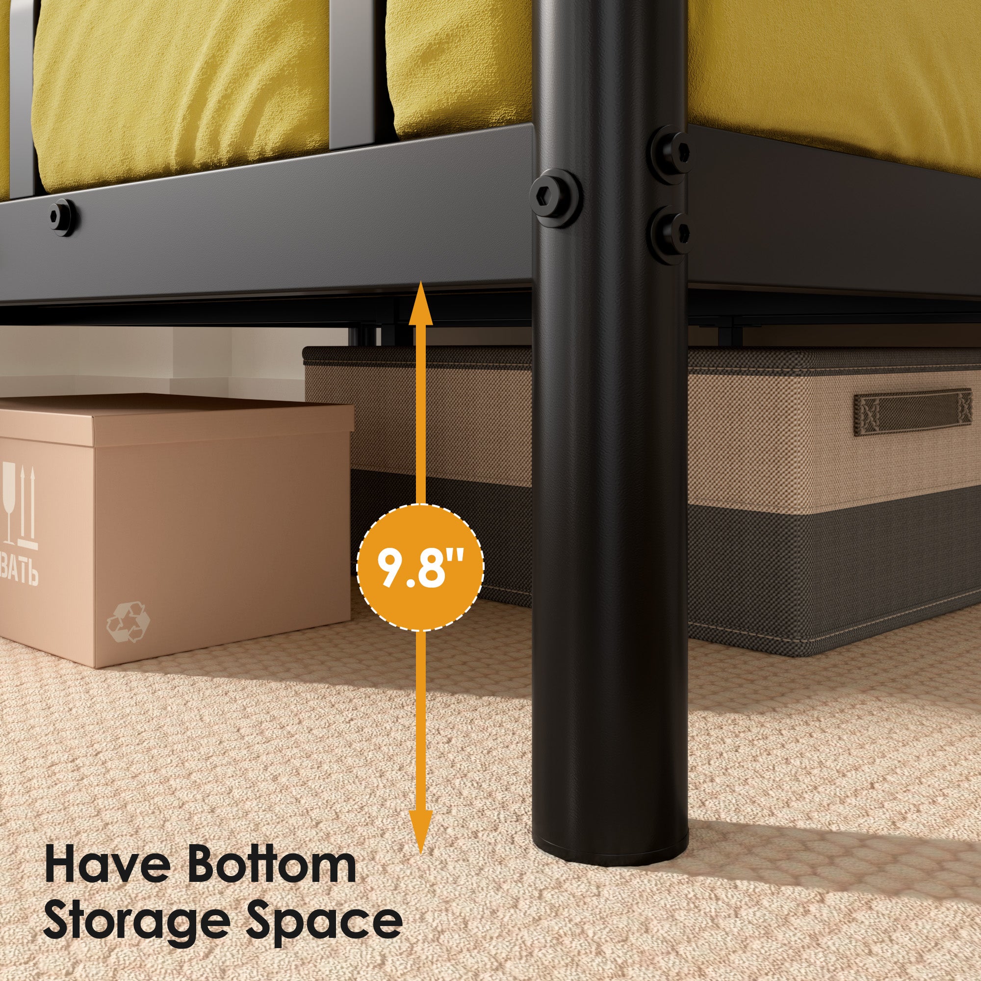 Netrum Twin over Full Bunk Bed for Teens Adults,Heavy Duty Metal Bunk Beds Frame with Ladder,Twin Full Size Bed Bunk Bed with Safe Guardrail for Small Rome,Black
