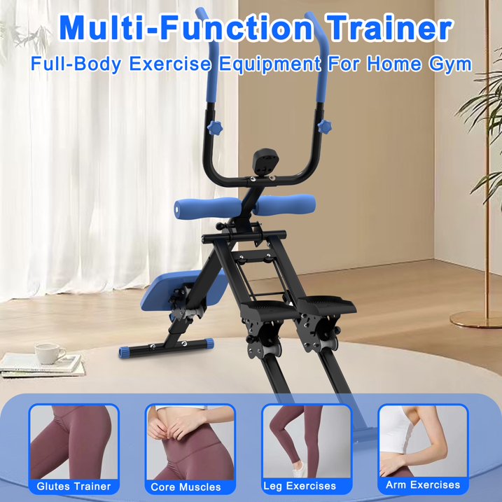 Kdymod 2 In 1 Stair Stepper & Ab Workout Machine,Multifunction Full Body Exercise Equipment,Stair Stepper Exercise Ab Machine for Home Gym,Blue