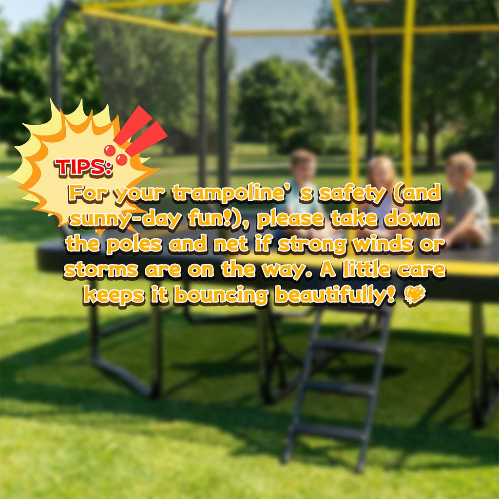 Mersco 12x18FT Kids Adults Trampoline, ASTM Certified Heavy Duty Outdoor Trampoline with Safety Enclosure Net and Upgraded Ladder for Backyard Family Fun, Fitness Trampoline MAX