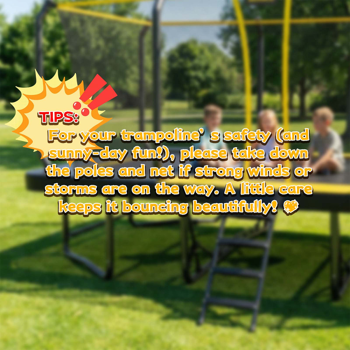 Mersco 12x18FT Kids Adults Trampoline, ASTM Certified Heavy Duty Outdoor Trampoline with Safety Enclosure Net and Upgraded Ladder for Backyard Family Fun, Fitness Trampoline MAX