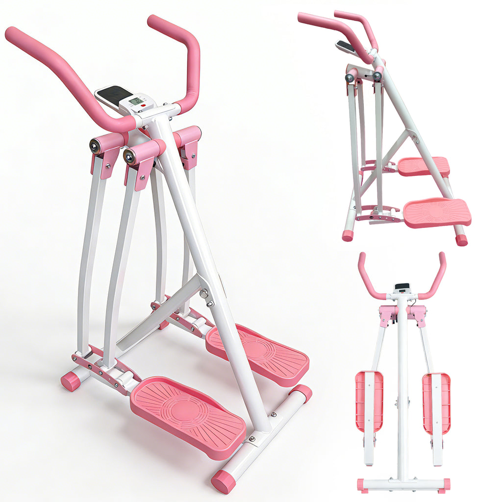 Kdymod Air Walking Elliptical Exercise Machine - Foldable Cardio Cross Trainer Glider for Full-Body Low-Impact Exercise with LCD Display Ideal for Home Gym