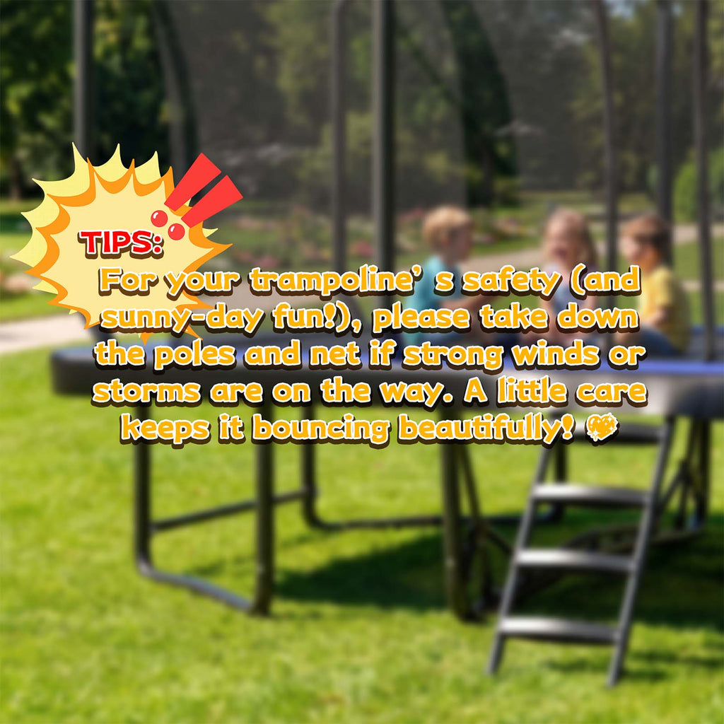 Mersco 12x18FT Kids Adults Trampoline, Heavy Duty Outdoor Trampoline with Safety Enclosure Net and Upgraded Ladder for Backyard Family Fun, Fitness Trampoline MAX