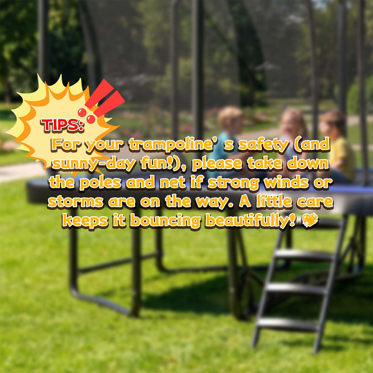 Mersco 12x18FT Kids Adults Trampoline, Heavy Duty Outdoor Trampoline with Safety Enclosure Net and Upgraded Ladder for Backyard Family Fun, Fitness Trampoline MAX