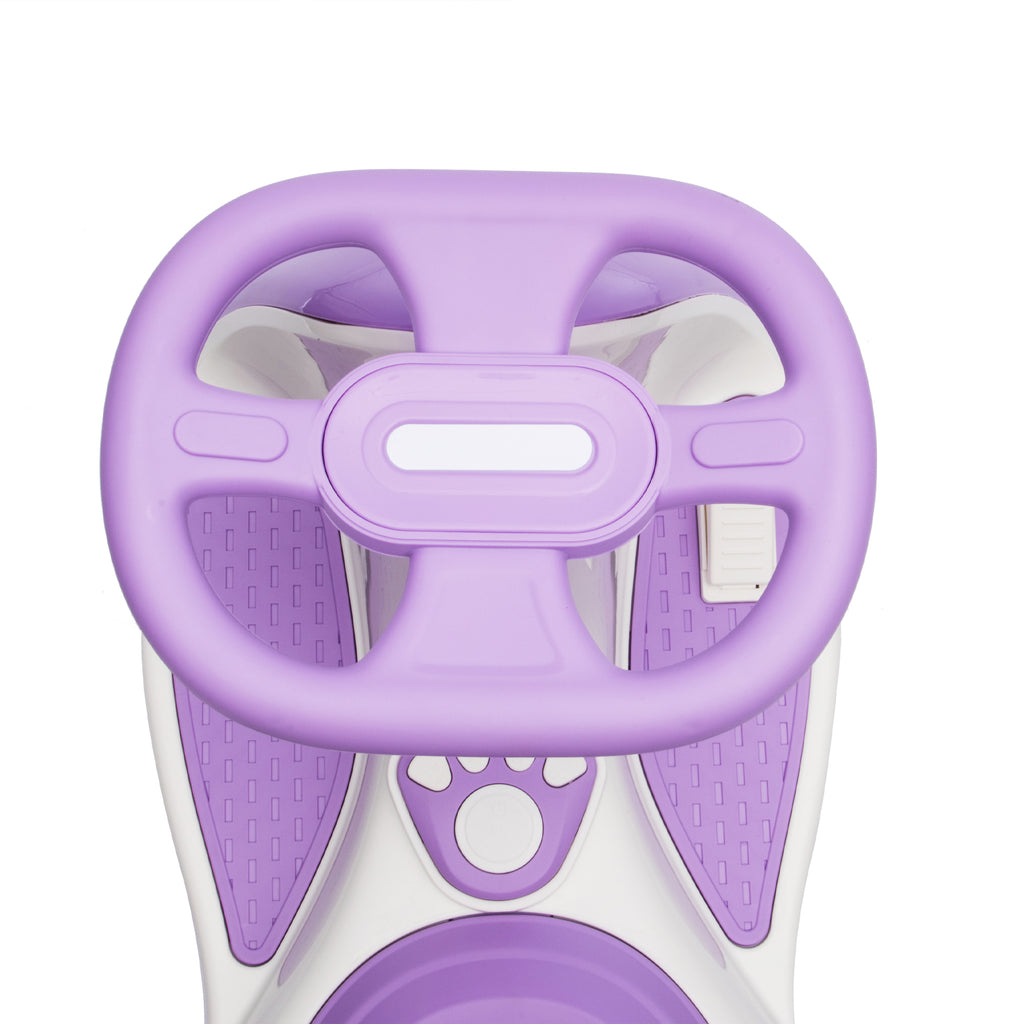 Cirui 12V Kids Electric Wiggle Car, 2-in-1 Swing Ride on Toy for Toddlers Aged 3-8,5MPH Max Speed,Triangular Stability Frame, Flashing Wheels,Bluetooth Music,Purple