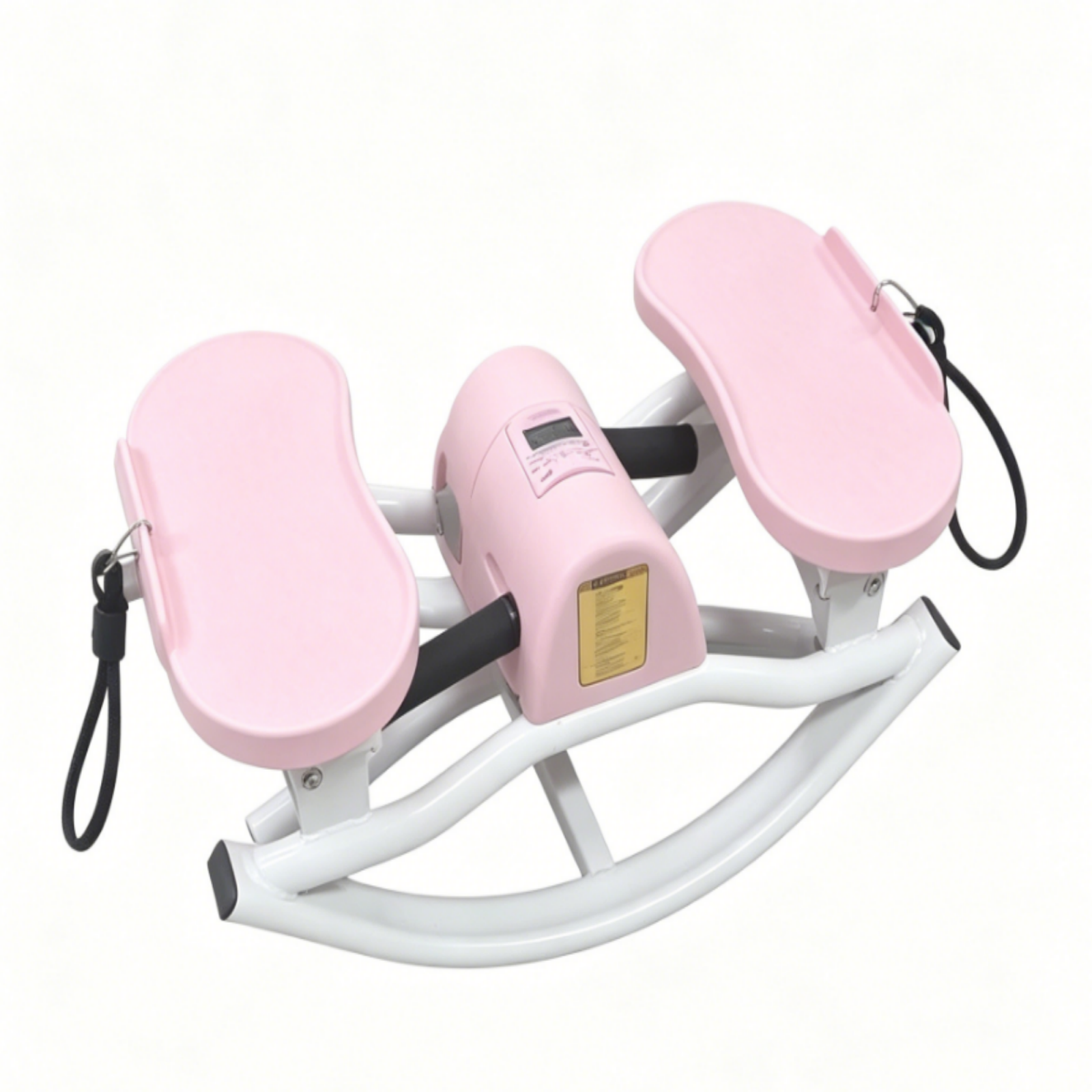 Kdymod Lateral Rocking Fitness Stepper, Low Impact Portable Exercise Stepper, Workout Machine, Rock Stepper Machine with Digital Monitor & Resistance Bands,Pink