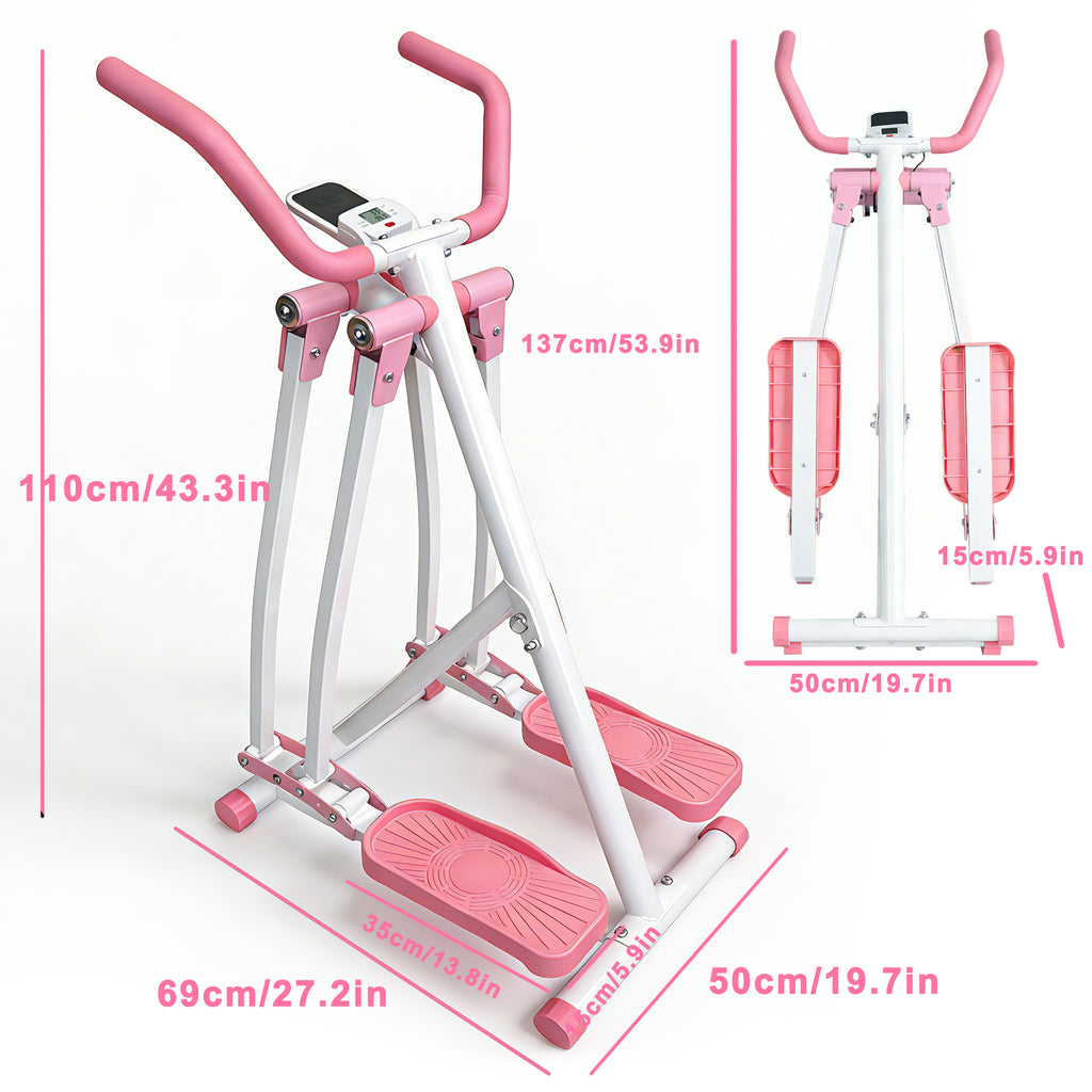 Kdymod Air Walking Elliptical Exercise Machine - Foldable Cardio Cross Trainer Glider for Full-Body Low-Impact Exercise with LCD Display Ideal for Home Gym