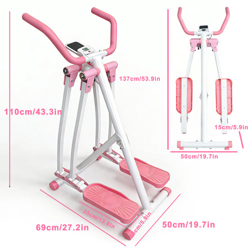 Kdymod Air Walking Elliptical Exercise Machine - Foldable Cardio Cross Trainer Glider for Full-Body Low-Impact Exercise with LCD Display Ideal for Home Gym