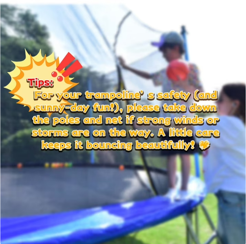 Mersco 14ft Heavy Duty Trampoline PLAY for Kids and Adult,Outdoor with Safety Enclosure Net, Basketball Hoop,Ladder,Jumping Trampoline for Boys and Girls Birthday Gifts, Big Backyard Trampoline, Blue