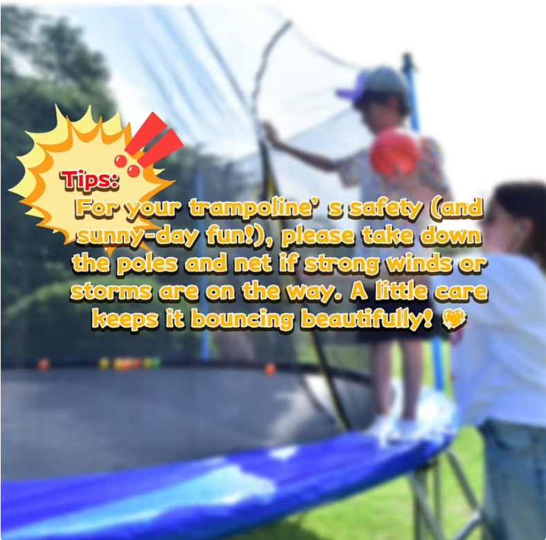 Mersco 14ft Trampoline for Kids and Adults, Pumpkin Outdoor Trampoline with Basketball Hoop,Enclosure Net and Storage Bag, Jumping Trampoline SPACE for Boys and Girls Birthday Gift,Blue