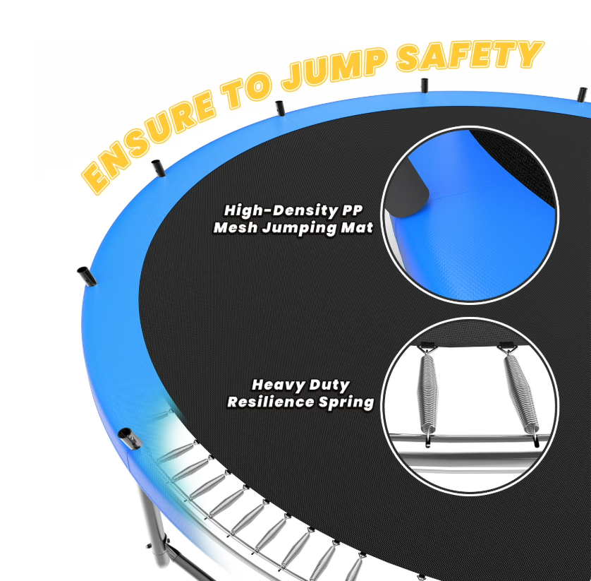 Mersco 16 FT Trampoline for Kids and Adults ,Outdoor Pumpkin Trampoline with Basketball Hoop,Universal Bouncing Trampoline for Children,Jumping Trampoline SPACE for Boys and Girls Birthday Gift,Blue