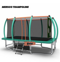 Mersco 8x14ft Large Rectangle Trampoline MAX for Kids,Big Outdoor Trampoline with Enclosure Net,Football Net and Storage Bag,Birthday Party Gifts,Green