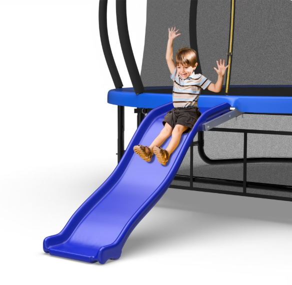 Mersco Trampoline Slide Universal Plastic Trampolines Slide for 8-16FT Trampoline,53.5'' * 15.7'' Outdoor Slide for Trampoline with Bottom bracket,Safe Trampoline Ladder Accessories for Kids 3+,Blue