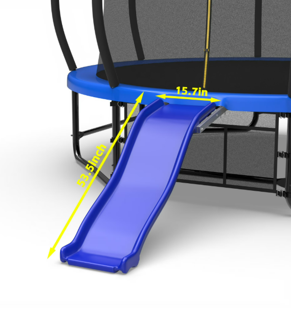 Mersco Trampoline Slide Universal Plastic Trampolines Slide for 8-16FT Trampoline,53.5'' * 15.7'' Outdoor Slide for Trampoline with Bottom bracket,Safe Trampoline Ladder Accessories for Kids 3+,Blue