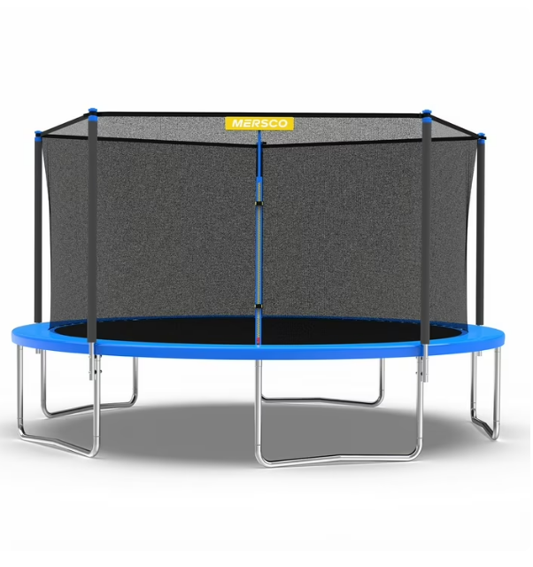 Mersco 14ft Trampoline PLAY Heavy Duty Outdoor Trampoline for Kids and Adults, Backyard Trampoline with Enclosure Net for Family Fun,Jumping Trampoline for Boys and Girls Birthday Gift ,Blue
