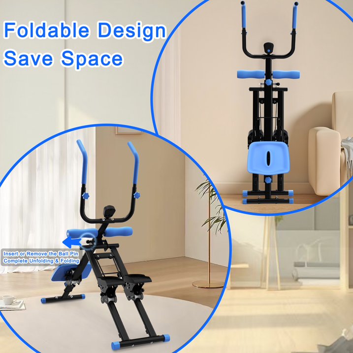 Kdymod 2 In 1 Stair Stepper & Ab Workout Machine,Multifunction Full Body Exercise Equipment,Stair Stepper Exercise Ab Machine for Home Gym,Blue