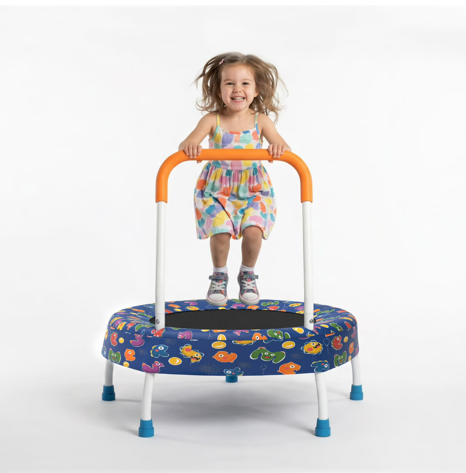 Mersco 28" Trampoline for Kids Springless Trampoline with Handle,Birthday and Festival Gifts ,Indoor and Outdoor,Bule