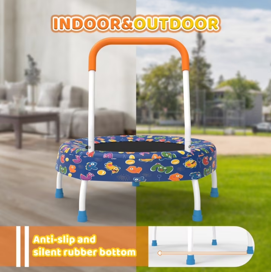 Mersco 28" Trampoline for Kids Springless Trampoline with Handle,Birthday and Festival Gifts ,Indoor and Outdoor,Bule