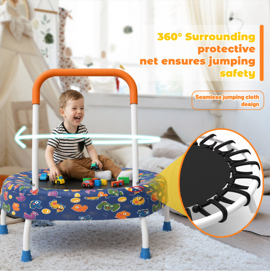 Mersco 28" Trampoline for Kids Springless Trampoline with Handle,Birthday and Festival Gifts ,Indoor and Outdoor,Bule