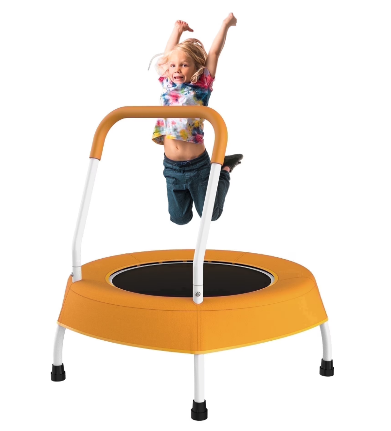 Mersco 28" Trampoline for Kids Indoor Springless Trampoline with Handle Orange