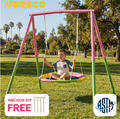 Mersco Swing Set for Backyard with Stand, Swing Heavy Duty 440lbs Metal Outdoor Swing Stand, 38" Saucer Swing for Playground, Backyard Playset,pink