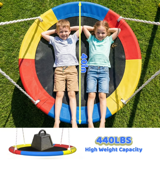Mersco Swing Set for Backyard with Stand, Swing Heavy Duty 440lbs Metal Outdoor Swing Stand for Playground, Backyard Playset,Halloween,Yellow