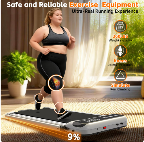 Cirui 3 in 1 Walking Pad Under Desk Treadmill with Incline,2.5 HP Portable Walking with Pad Handle Bar,260 Lbs Foldable Treadmills with Remote Control & LED Display for Office Home Use,Gray