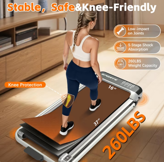 Cirui 3 in 1 Walking Pad Under Desk Treadmill with Incline,2.5 HP Portable Walking with Pad Handle Bar,260 Lbs Foldable Treadmills with Remote Control & LED Display for Office Home Use,Gray