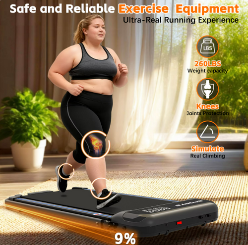 Cirui 3 in 1 Walking Pad Under Desk Treadmill with Incline,2.5 HP Portable Walking with Pad Handle Bar,260 Lbs Foldable Treadmills with Remote Control & LED Display for Office Home Use,Black