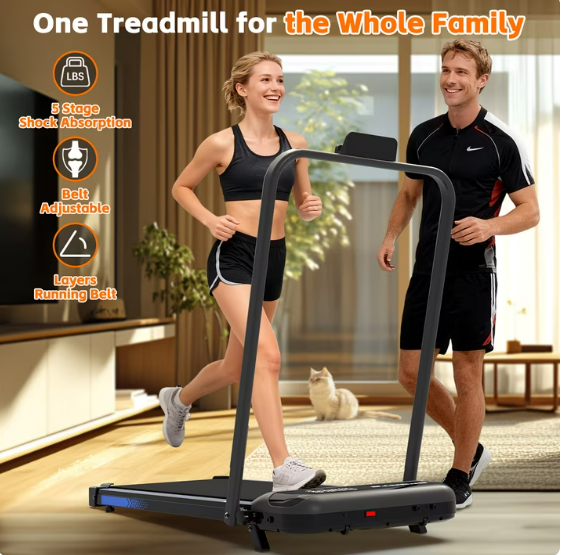 Cirui 3 in 1 Walking Pad Under Desk Treadmill with Incline,2.5 HP Portable Walking with Pad Handle Bar,260 Lbs Foldable Treadmills with Remote Control & LED Display for Office Home Use,Black
