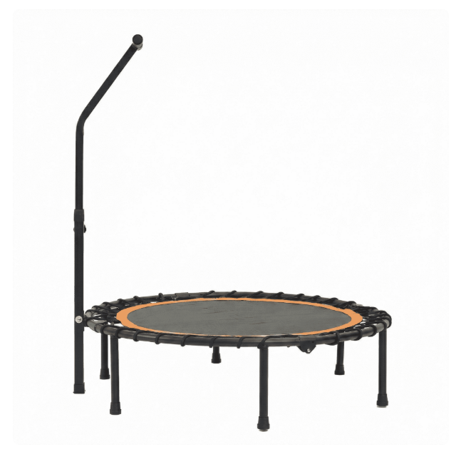 Mersco 40'' Foldable Mini Sports trampoline,450LBS Rebounder Trampoline for Home Gym,Cardio & Strength Training,Fitness Trampoline with Adjustable Handle, Stable & Quiet, Indoor Outdoor, Black