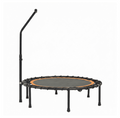 Mersco 40'' Foldable Mini Sports trampoline,450LBS Rebounder Trampoline for Home Gym,Cardio & Strength Training,Fitness Trampoline with Adjustable Handle, Stable & Quiet, Indoor Outdoor, Black