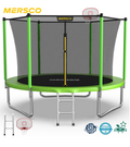 Mersco 10FT/12FT/14FT/15FT/16FT Kids Trampoline, ASTM Certified Heavy Duty Outdoor Trampoline with Safety Enclosure Net Basketball Hoop and Ladder for Backyard Family Fun, Jumping Trampoline PLAY