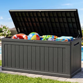Kdymod Deck Box Outdoor Storage 320 Gallon,Resin Deck Boxes Outdoor Waterproof UV Resistant with Hundles,Outside Lockable Toy Storage for Pool ,Patio Furniture and Sports Equipment,Black