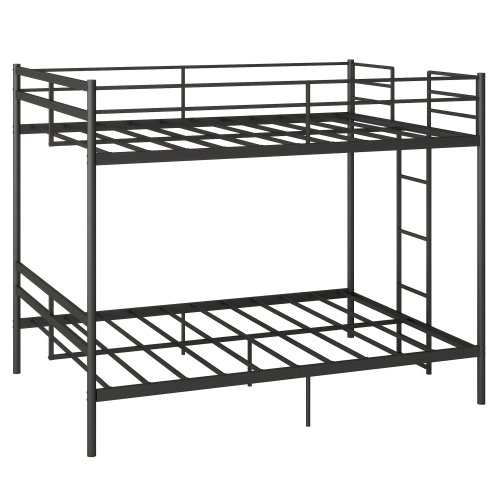 Netrum Full over Full Bunk Bed for Teens Adults,Heavy Duty Metal Bunk Beds Frame, with Ladder & Storage,Full Bunk Bed with Safe Guardrail, No Box Spring Needed