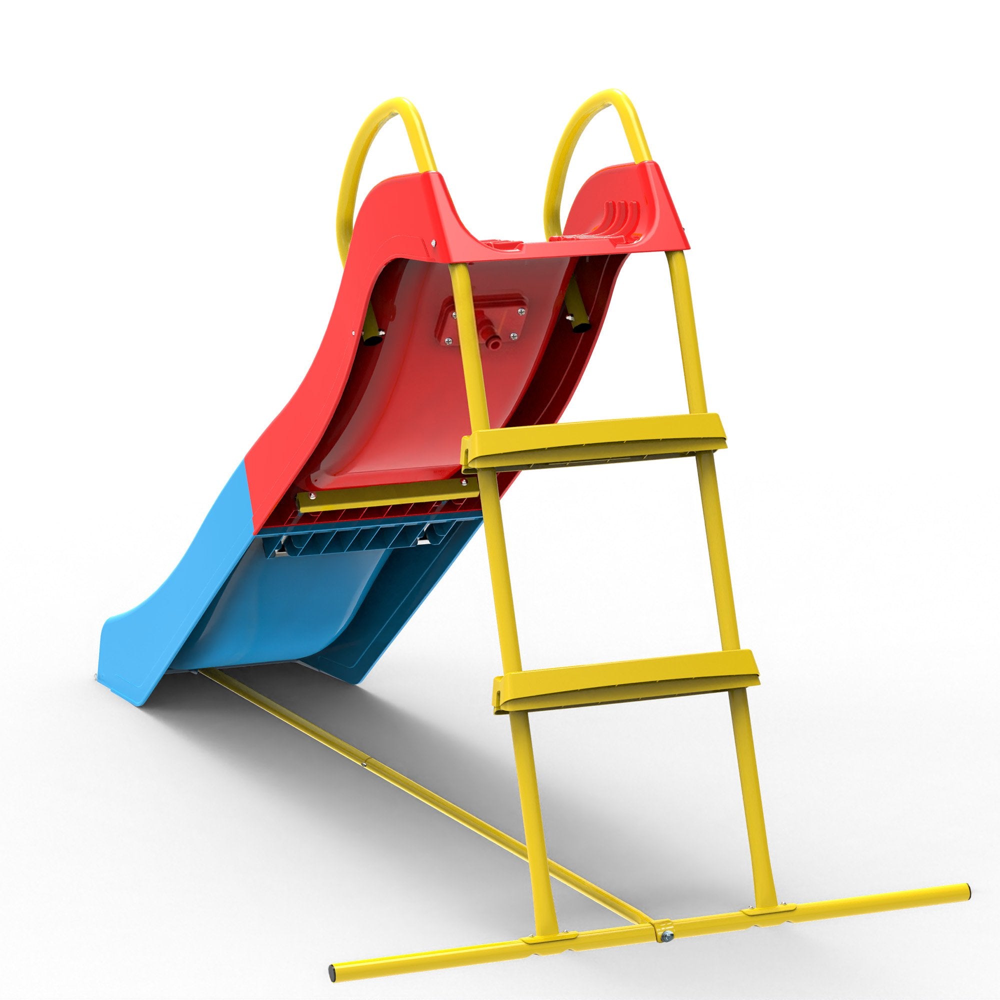 Kdymod 5.7FT Kid Outdoor Slide,Water Slide for Backyard with Ladder,Playground Freestanding Slide for Chlidren Birthday Gifts,Blue and Red