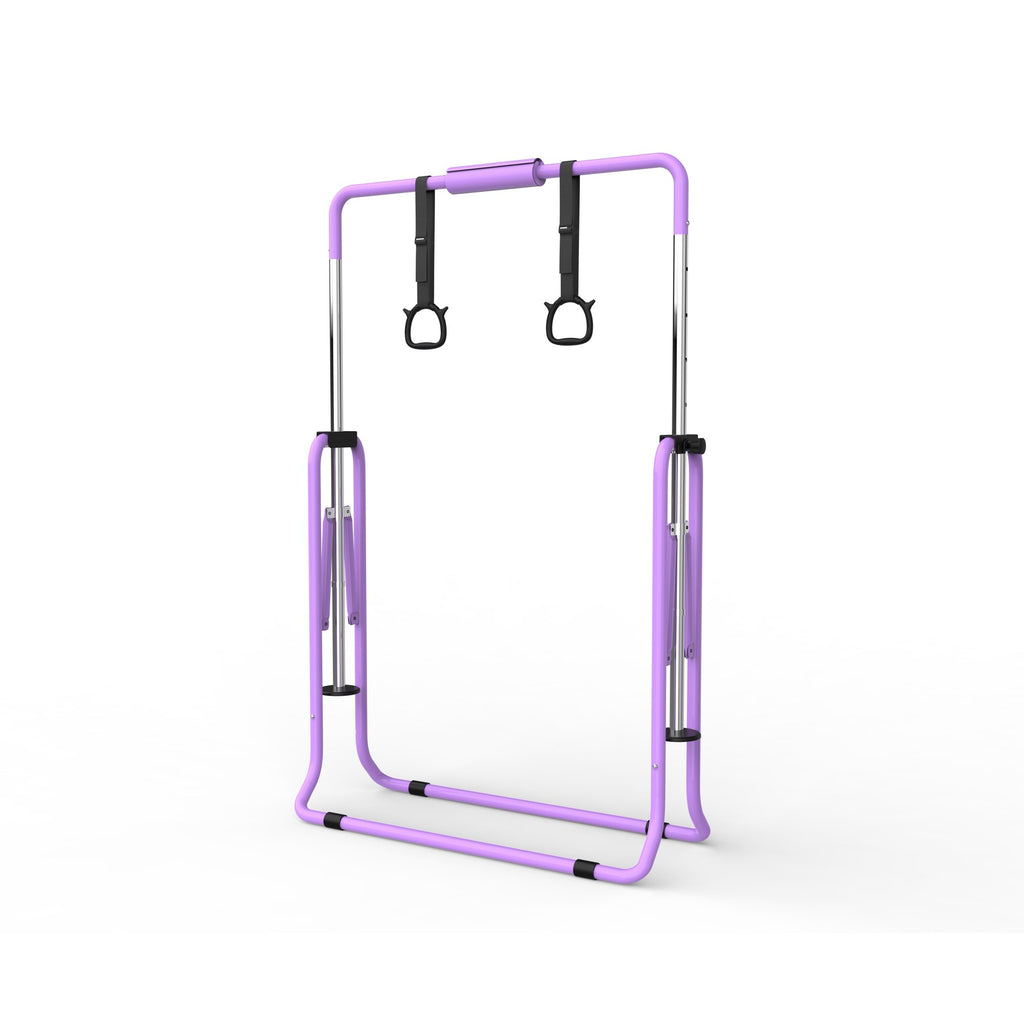 Kdymod Gymnastics Bar for Kid,Adjustable Height Kids Gymnastics Bar with Mat,Foldable Horizontal Junior Gymnastics Equipment Bar for Home Gym,Purple