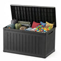 Mersco 230 Gallon Large Deck Box,Lockable Resin Outdoor Indoor Storage Box with Hundles,Waterproof UV Resistant Outside Deck Box for Patio Furniture Cushions, Pool Float,Garden Tool,Black