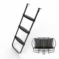Mersco Weather Resistant Galvanized Steel 3 Step Trampoline Ladder with Wide Skid-Proof Steps Trampoline Climbing Trampoline Safety Ladder with Anti-Slip for Kids,Essential Trampoline Accessories