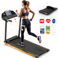 Cirui Walking Pad Treadmills with Handle , 4-in-1 Portable 14% Incline Under Desk Treadmill with APP, 300 LBS Capacity Folding Treadmill with 3.5 HP Quiet Brushless for Home and Office，Black