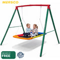 Mersco 60" Platform Swing Seat and Sturdy Metal A-Frame Stand for Kids , Detachable Rectangular Swing, 440 lbs Heavy-Duty A-Frame for Small Backyard Fun,Green