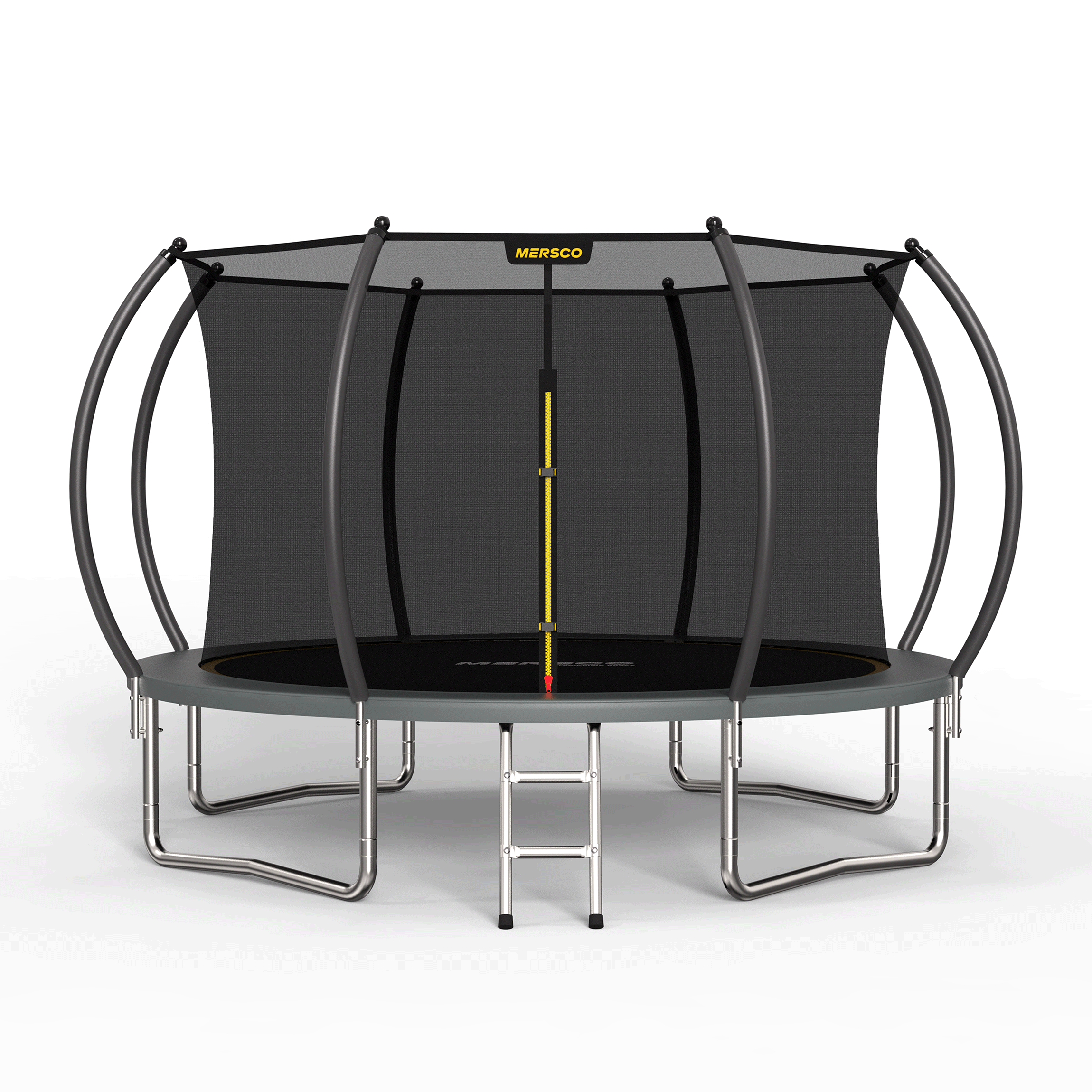 Mersco 10FT Trampoline for Kids with Ladder,Outdoor Recreational Trampolines with Enclosure Net,Jumping Trampoline SPACE for Kid Birthday and Festival Gift,Gray