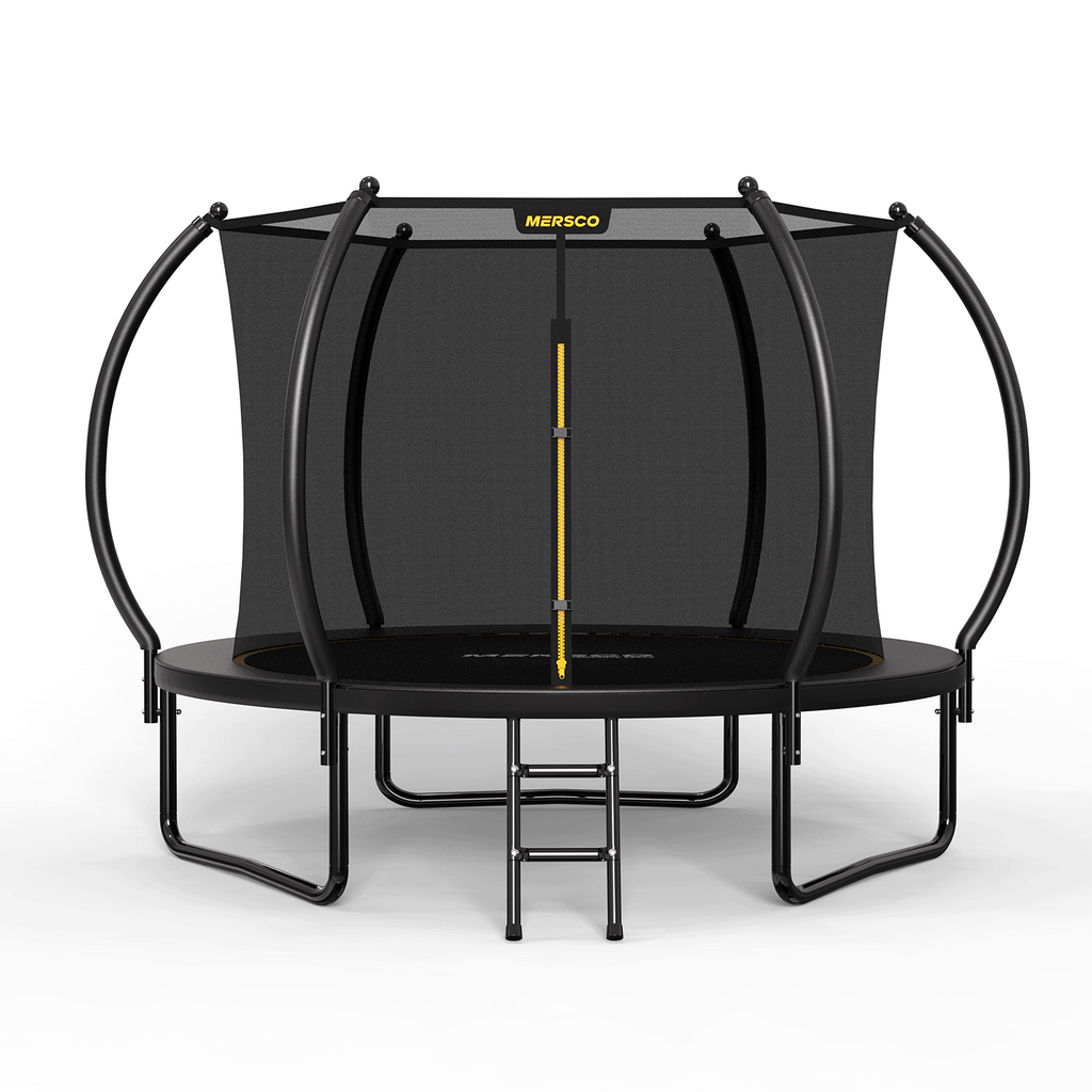 Mersco 10FT Trampoline for Kids with Ladder,Outdoor Recreational Trampolines with Enclosure Net,Jumping Trampoline SPACE for Kid Birthday and Festival Gift,Black