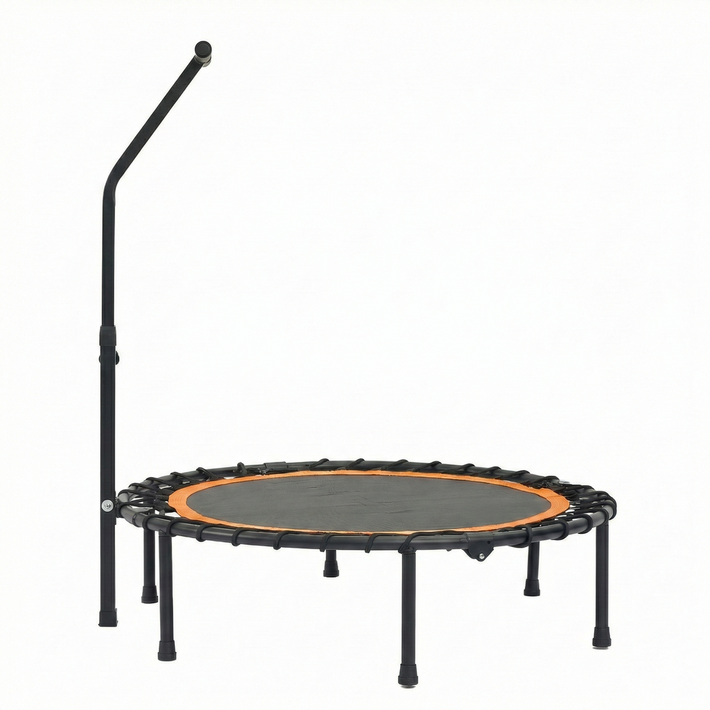 Mersco 40'' Foldable Mini Sports trampoline,450LBS Rebounder Trampoline for Home Gym,Cardio & Strength Training,Fitness Trampoline with Adjustable Handle, Stable & Quiet, Indoor Outdoor, Black