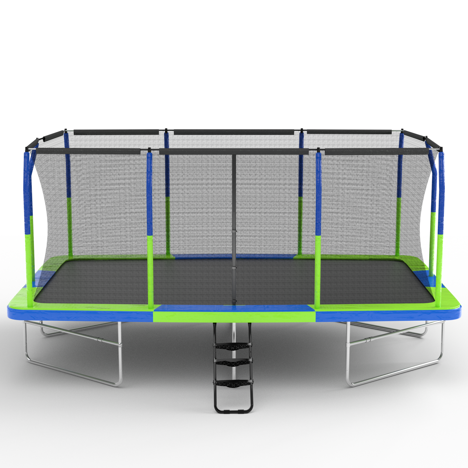 Mersco 10x17ft Large Rectangle Trampoline with Enclosure Net,Outdoor JumpingTrampoline with ladder for Kids and Adults,Birthday Party Gifts for Boys and Girls,Green and Blue