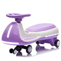 Cirui 12V Kids Electric Wiggle Car, 2-in-1 Swing Ride on Toy for Toddlers Aged 3-8,5MPH Max Speed,Triangular Stability Frame, Flashing Wheels,Bluetooth Music,Purple