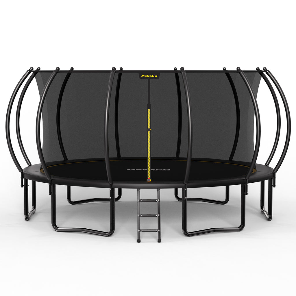 Kdymod Trampoline for Kids and Adults, 15 FT Backyard Recreational Trampoline with Enclosure Net and Ladder, Heavy Duty Rust-Resistant Steel Frame, No Gap Design, Gift for Kids Adults