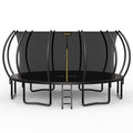 Kdymod Trampoline for Kids and Adults, 15 FT Backyard Recreational Trampoline with Enclosure Net and Ladder, Heavy Duty Rust-Resistant Steel Frame, No Gap Design, Gift for Kids Adults