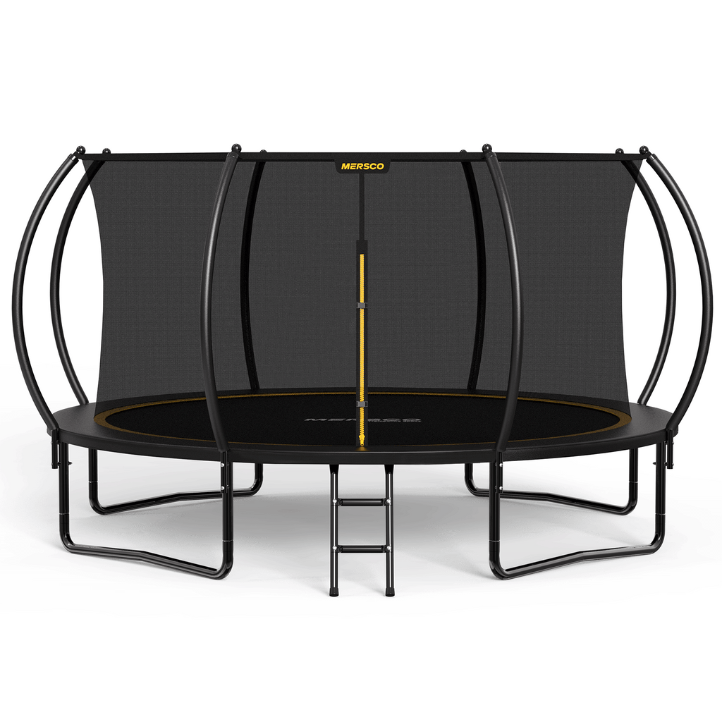 Mersco 14FT Trampoline for Kids with Ladder,Outdoor Recreational Trampolines with Enclosure Net,Jumping Trampoline SPACE for Kid Birthday and Festival Gift,Black